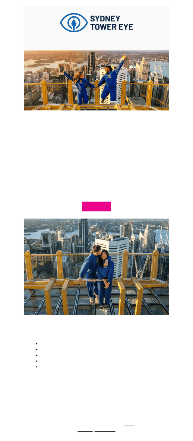 Sydney Tower Eye email from Mon, Feb 9, 2026