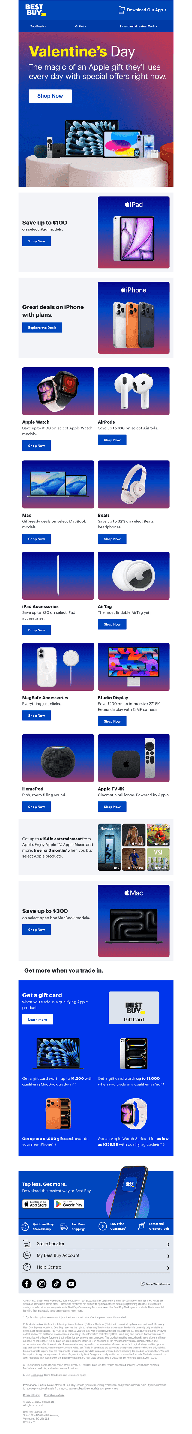 Best Buy Canada email from Mon, Feb 9, 2026