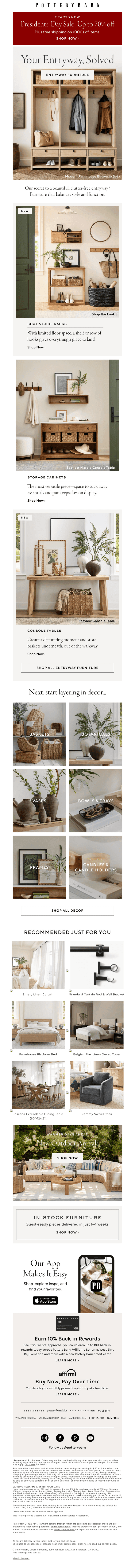 It's on! Up to 70% off + Your entryway’s missing piece