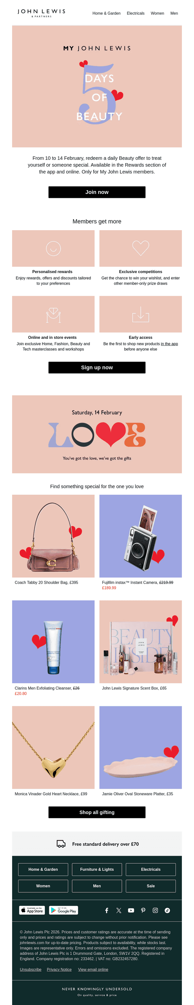 John Lewis email from Tue, Feb 10, 2026