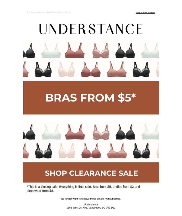 Closing Sale- Bras from $5