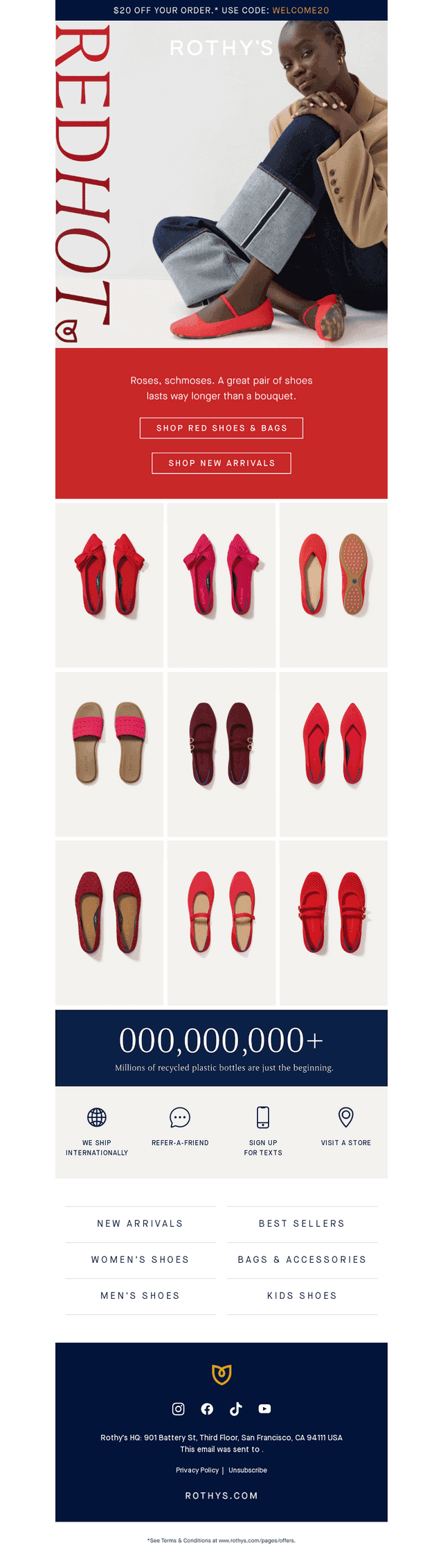 Red shoes > red roses.