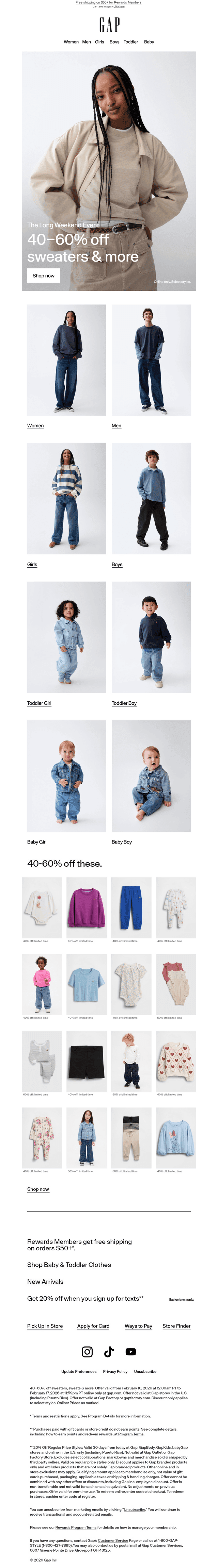 Your long weekend starts now: 40–60% off