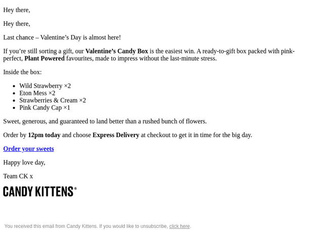 Candy Kittens email from Wed, Feb 11, 2026