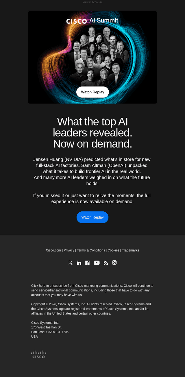 Cisco AI Summit replay is now available!