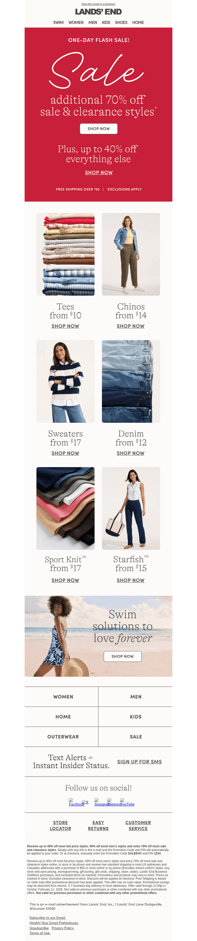 Flash sale ENDS TONIGHT: Extra 70% off clearance!