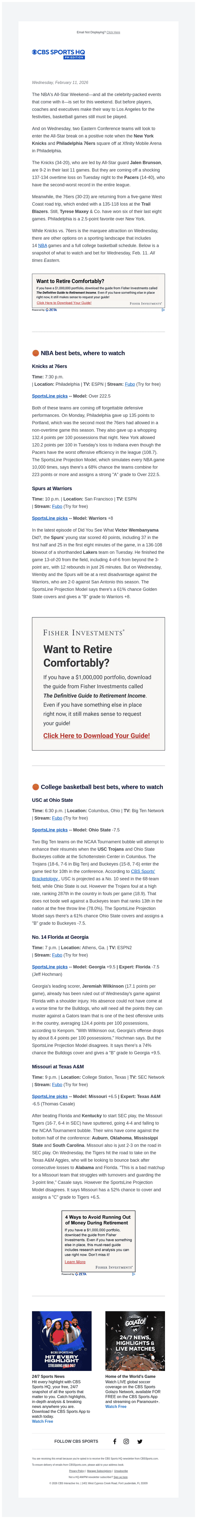 CBS email from Wed, Feb 11, 2026