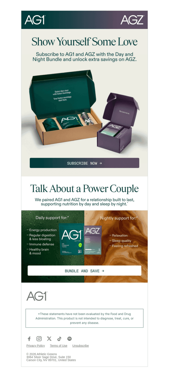 Athletic Greens email from Wed, Feb 11, 2026