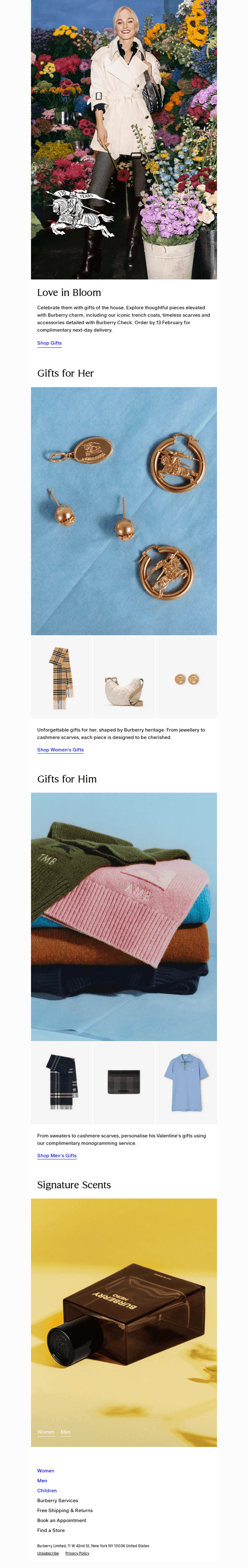 Burberry USA email from Wed, Feb 11, 2026