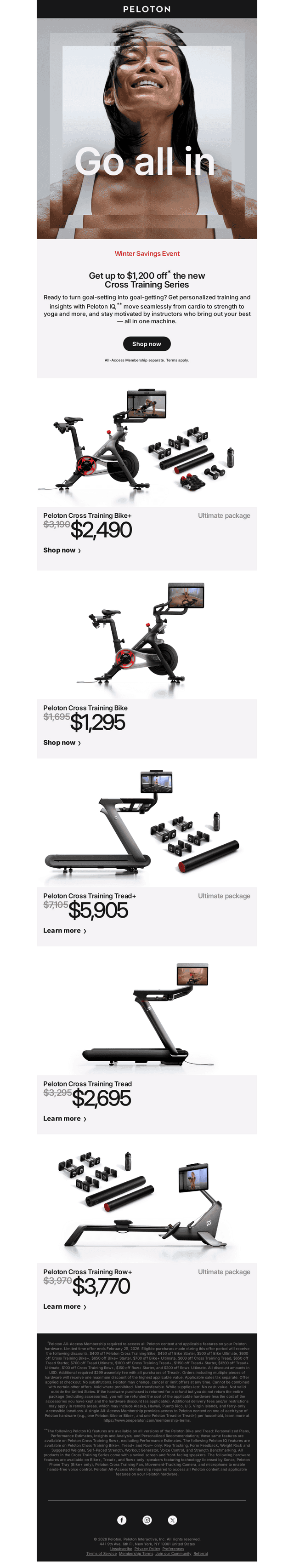 Peloton email from Thu, Feb 12, 2026