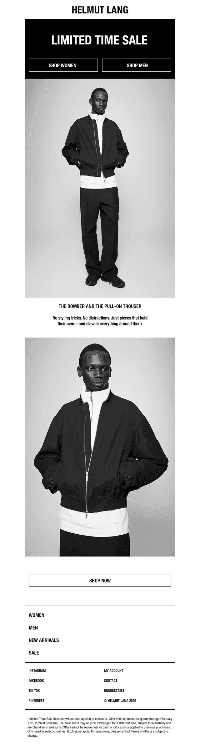THE BOMBER + THE PULL-ON TROUSER