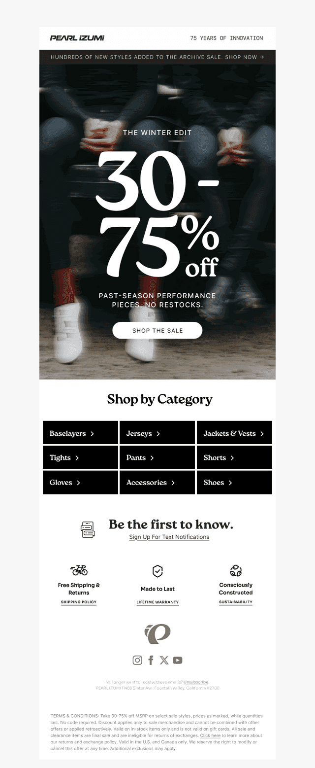 Pearl Izumi email from Thu, Feb 12, 2026