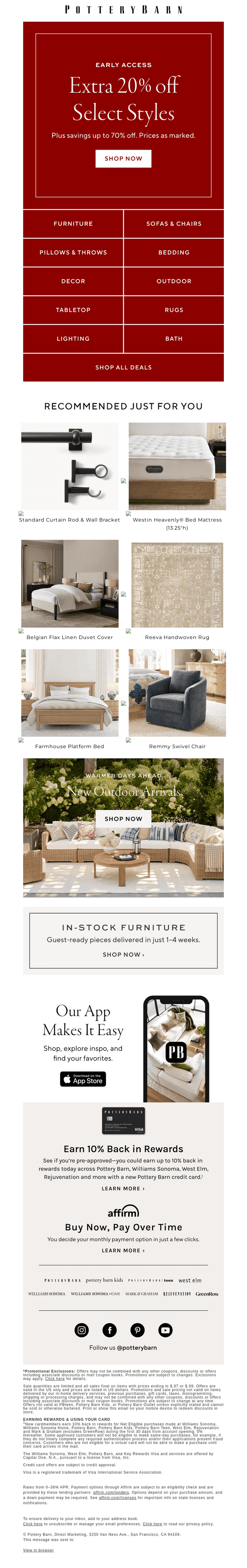 Be the first to save EXTRA 20% OFF CLEARANCE