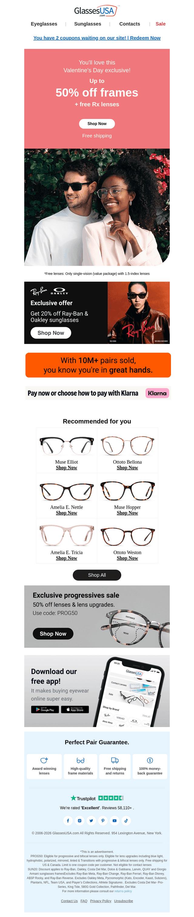 Glasses USA email from Fri, Feb 13, 2026