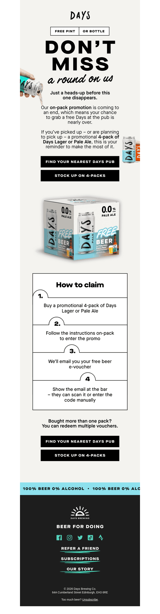 Final call for your free beer 😱