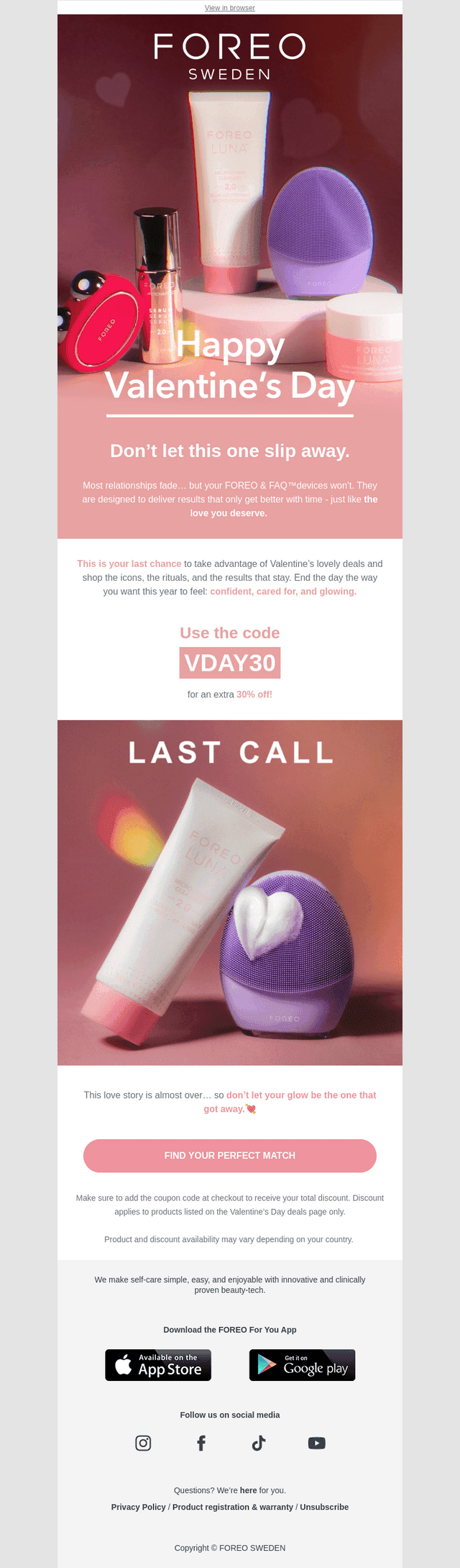 FOREO email from Sat, Feb 14, 2026