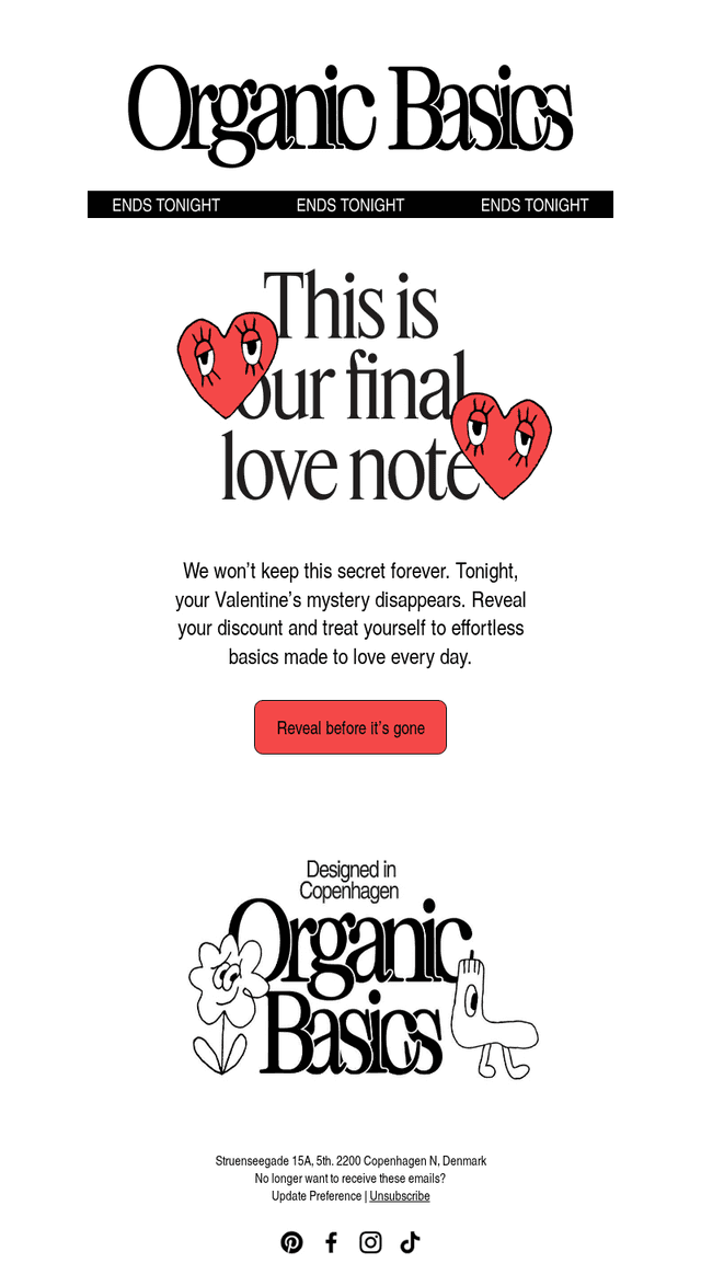 Organic Basics email from Sat, Feb 14, 2026