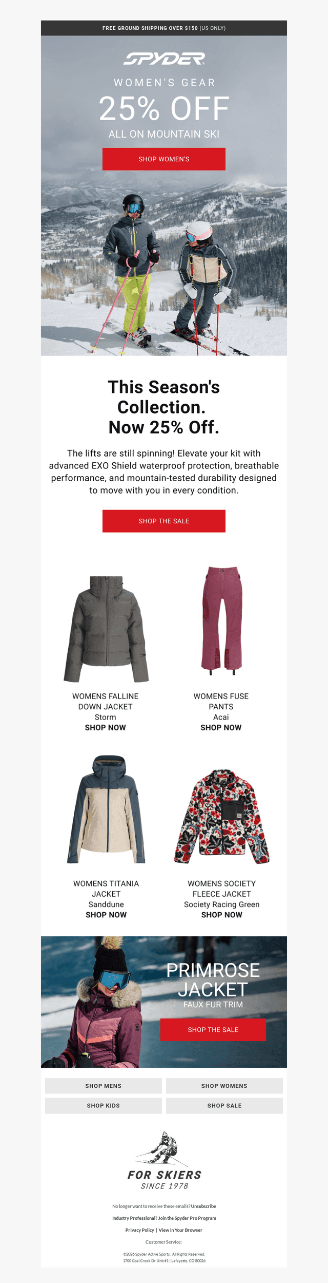 25% off Women's On Mountain