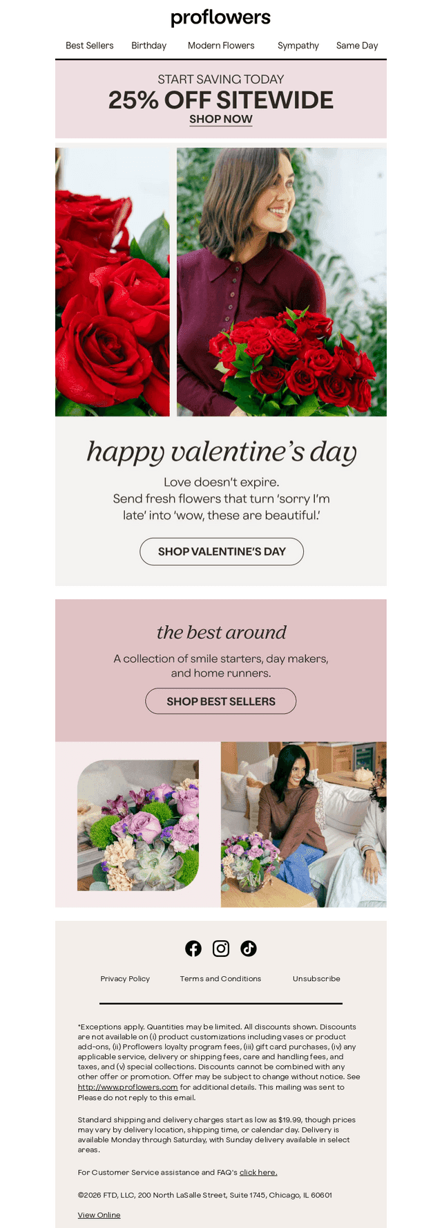 ProFlowers email from Sat, Feb 14, 2026