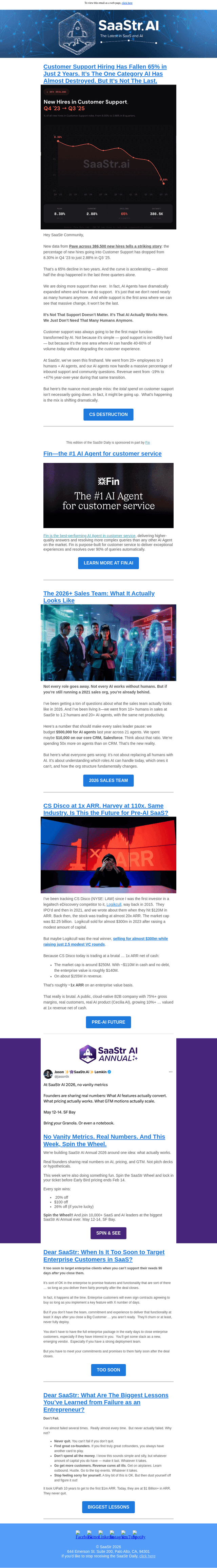 SaaStr email from Sat, Feb 14, 2026