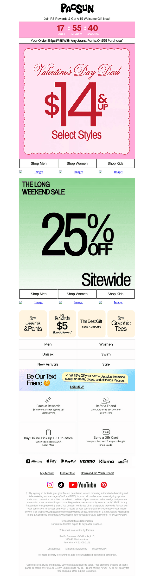 PacSun email from Sat, Feb 14, 2026