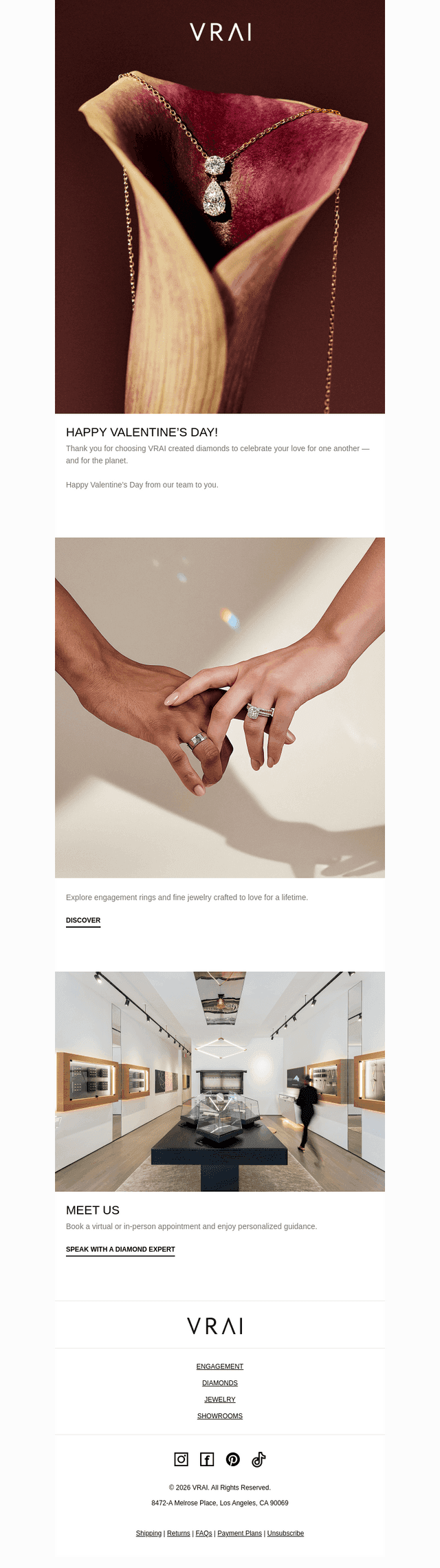 Vrai & Oro email from Sat, Feb 14, 2026