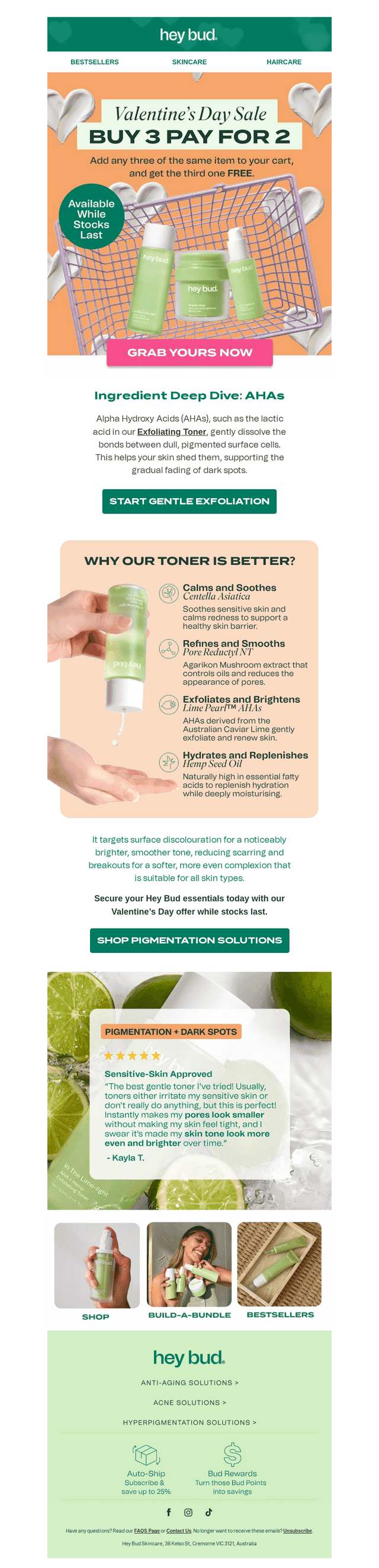 Hey Bud Skincare email from Sat, Feb 14, 2026