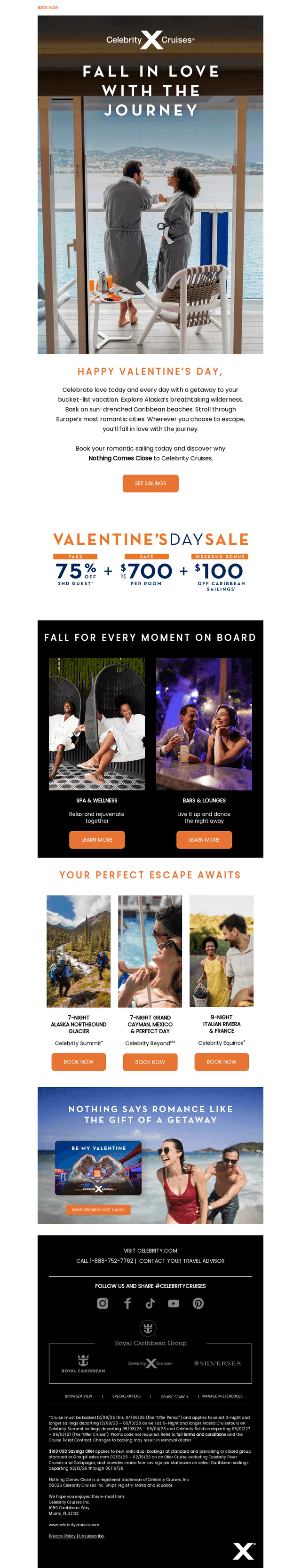 Celebrity Cruises email from Sat, Feb 14, 2026