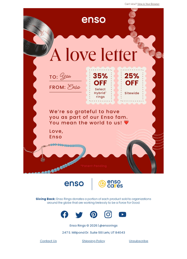 Enso Rings email from Sat, Feb 14, 2026