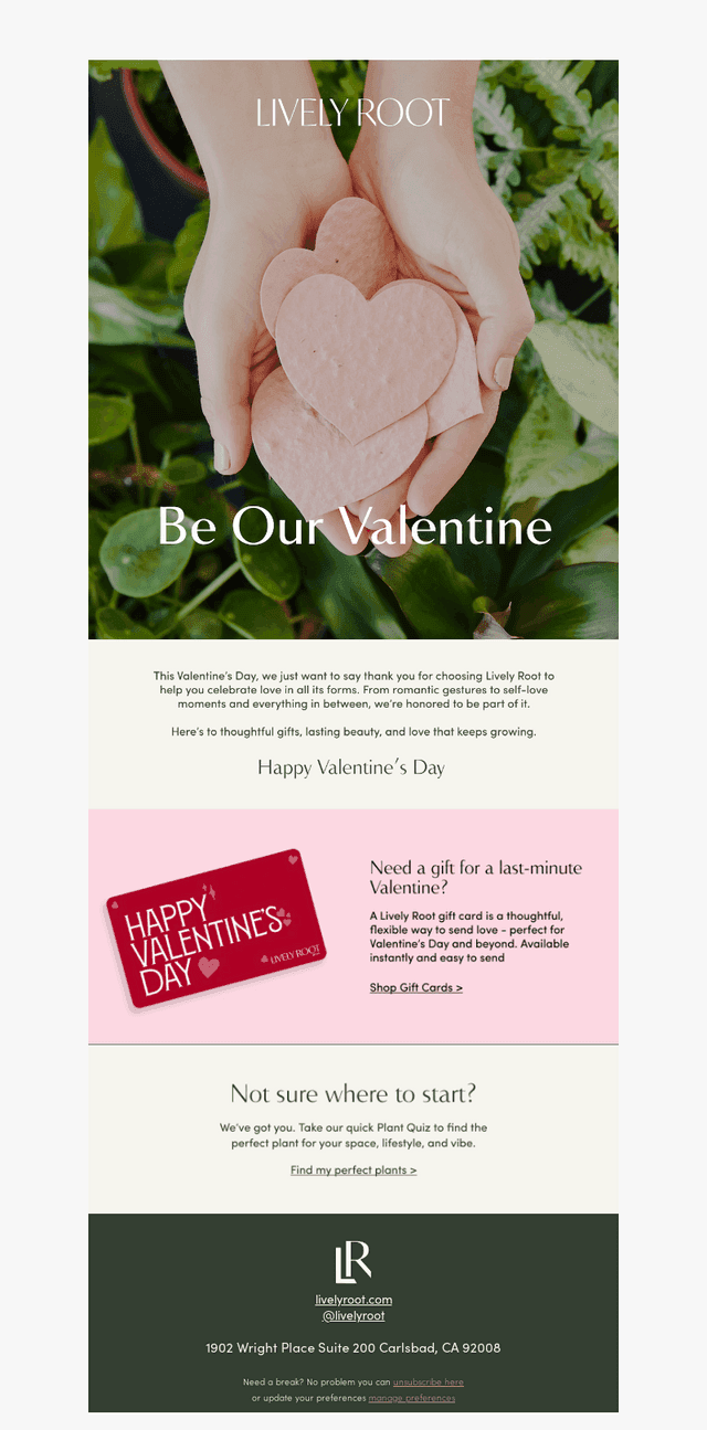 Lively Root email from Sat, Feb 14, 2026