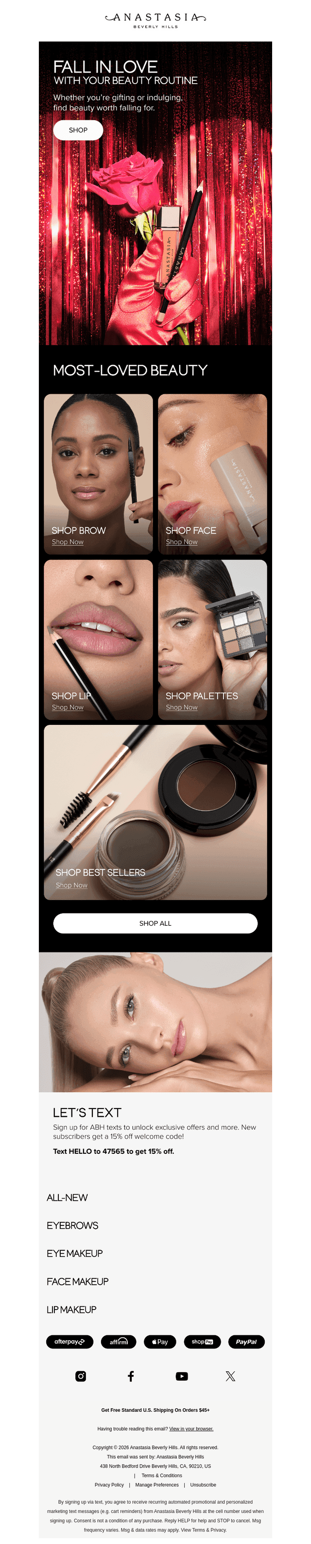 Anastasia Beverly Hills email from Sat, Feb 14, 2026