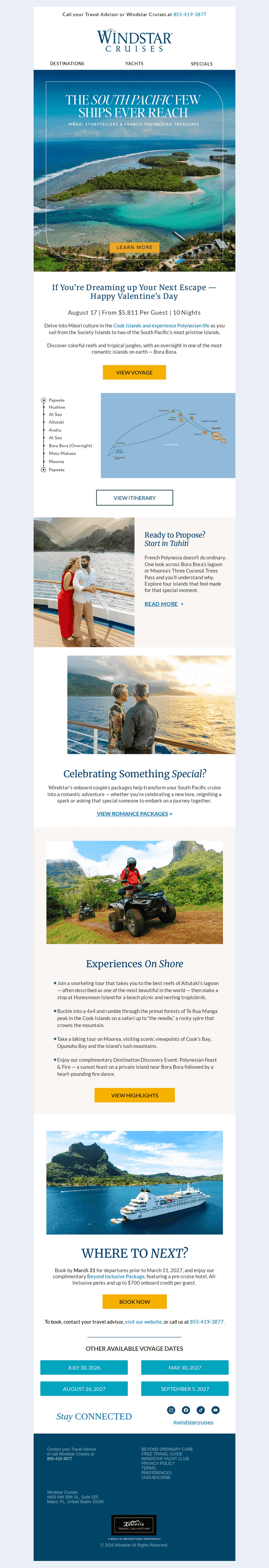 Windstar Cruises email from Sat, Feb 14, 2026