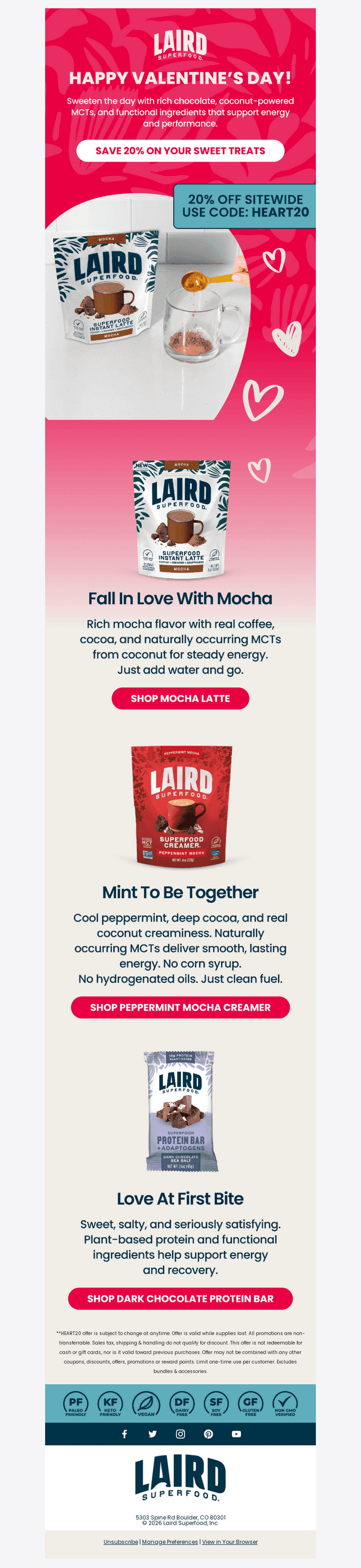 Laird Superfood email from Sat, Feb 14, 2026