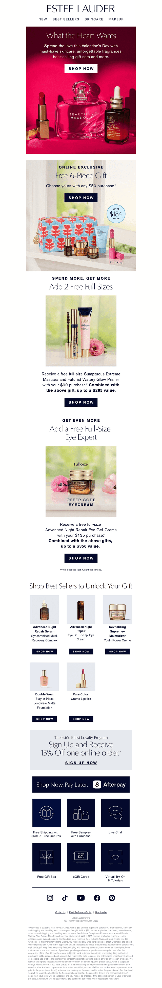 Estee Lauder email from Sat, Feb 14, 2026