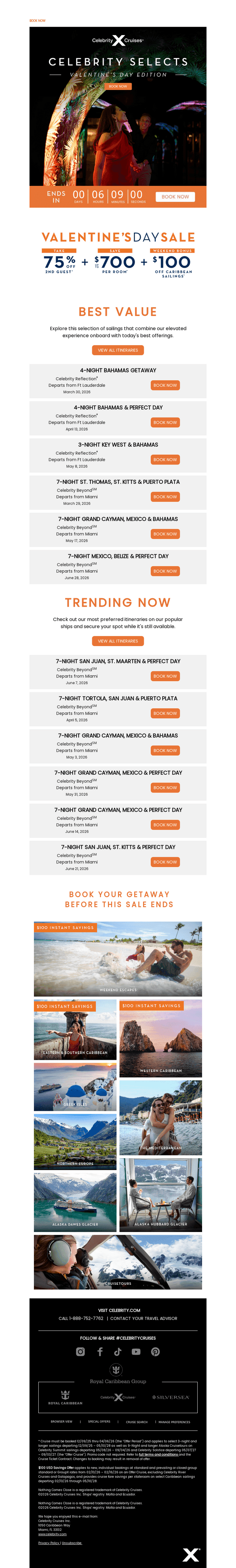 Celebrity Cruises email from Sat, Feb 14, 2026