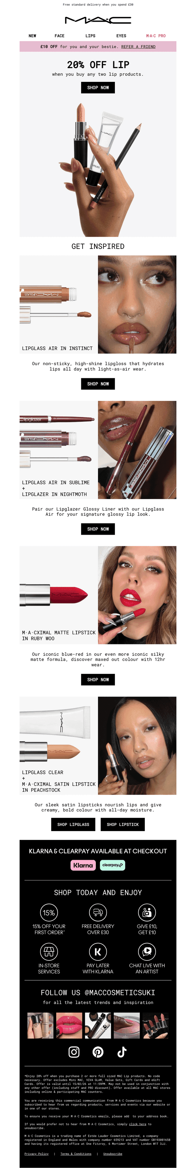 20% off ALL lip!!!