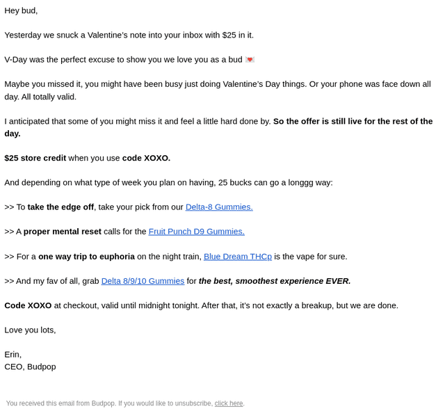 BudPop email from Sun, Feb 15, 2026