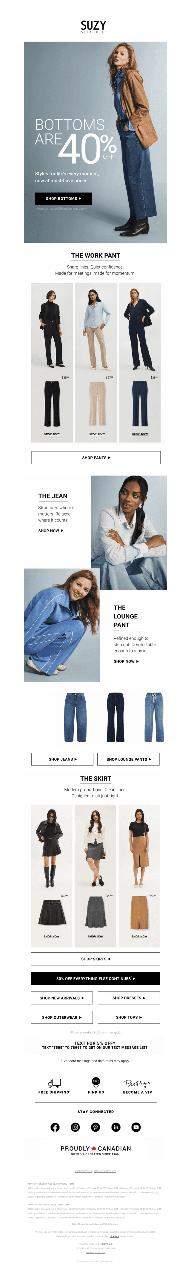 BOTTOMS ARE 40% OFF