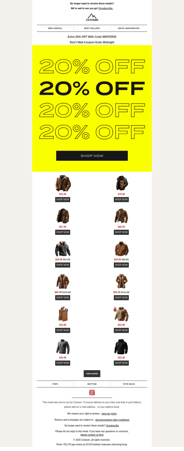 Great News! Extra 20% OFF Sitewide