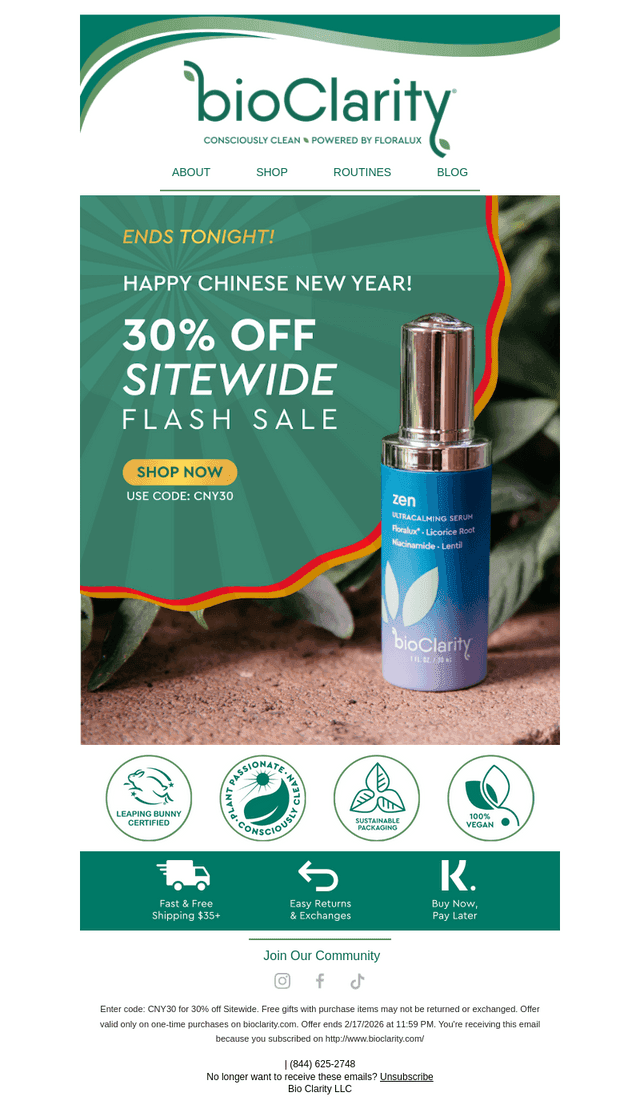 bioClarity email from Tue, Feb 17, 2026