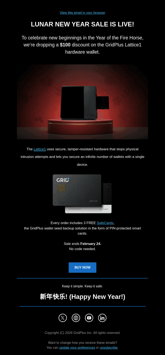 GridPlus email from Wed, Feb 18, 2026