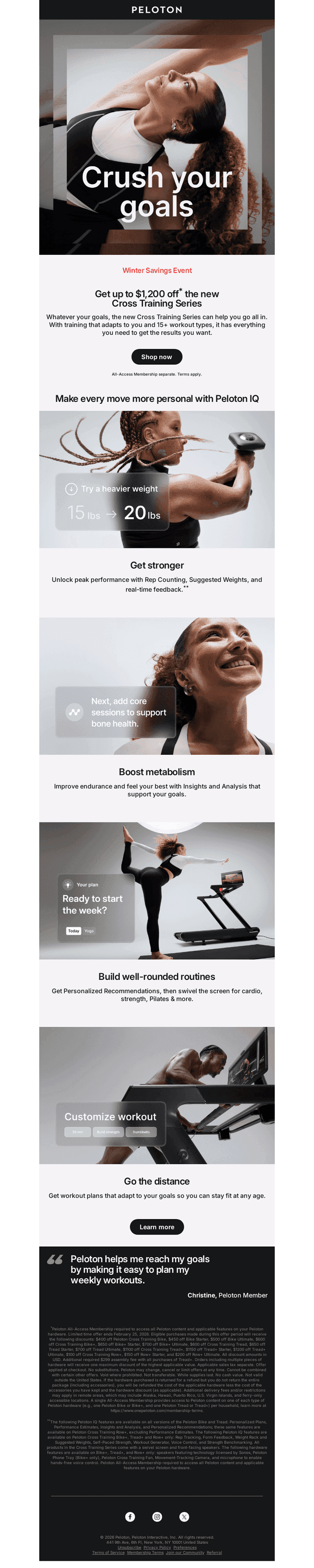 Peloton email from Wed, Feb 18, 2026