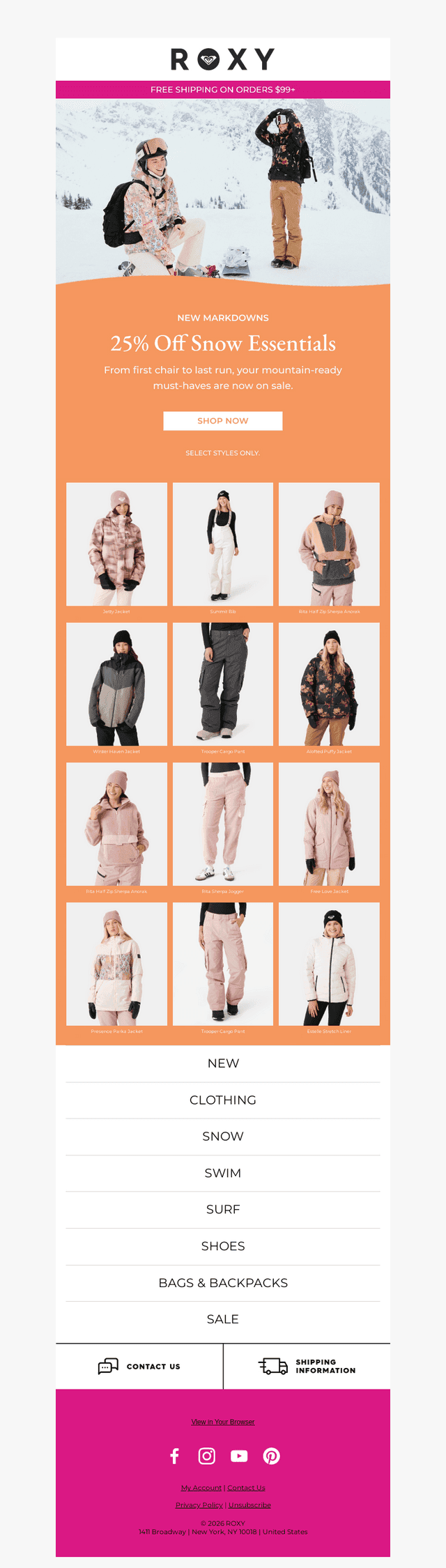 Enjoy 25% OFF Snow Essentials