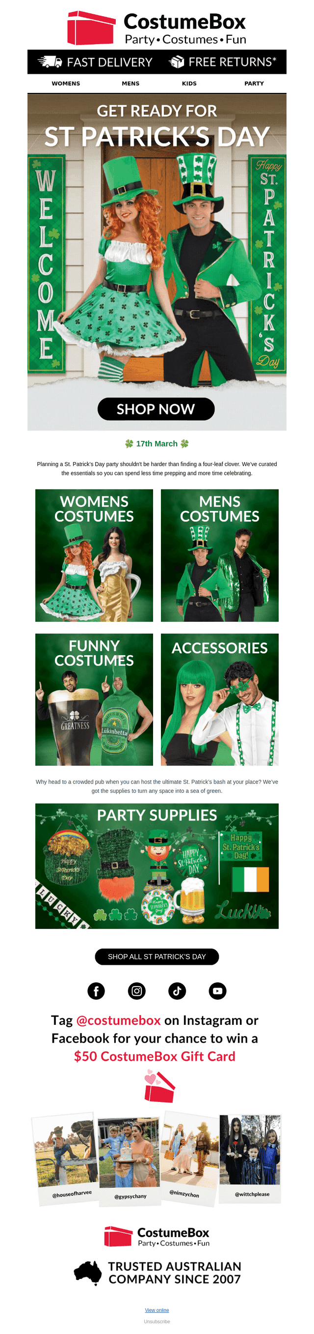 CostumeBox email from Wed, Feb 18, 2026