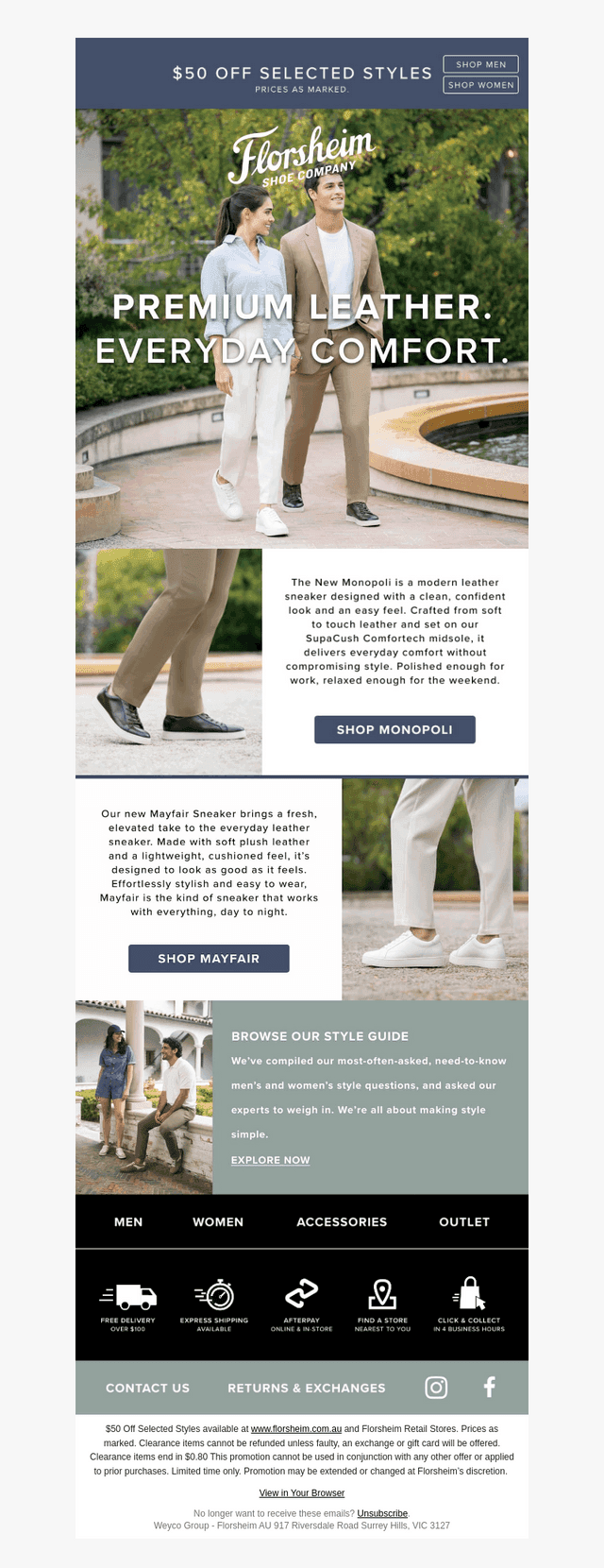 New Season Collection + $50 Off Selected Styles