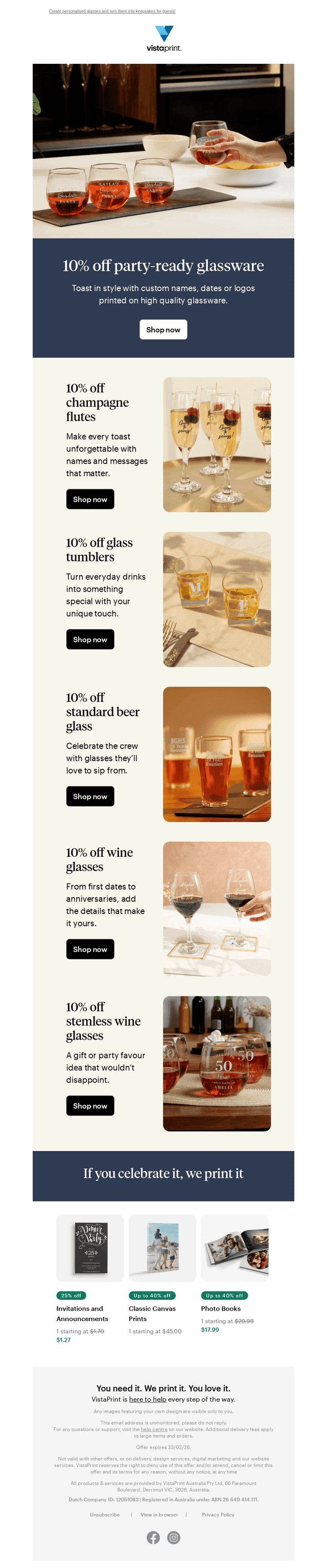 Elevate your next party with custom drinkware