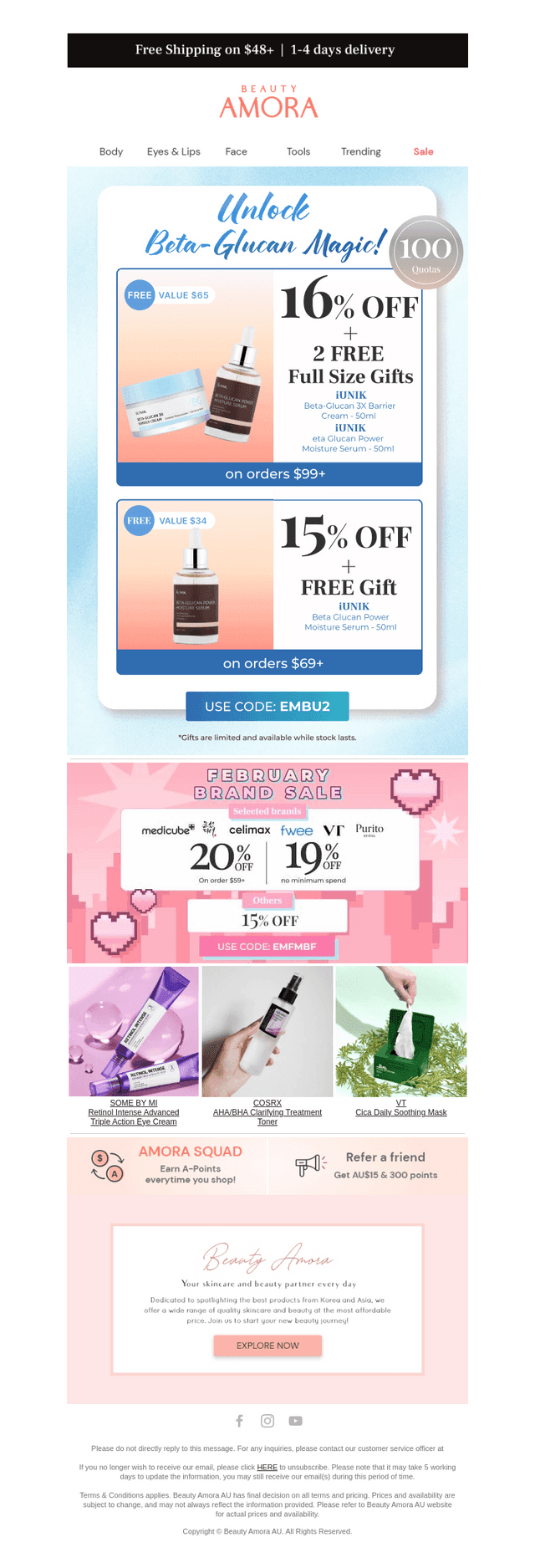 Beauty Amora AU email from Thu, Feb 19, 2026