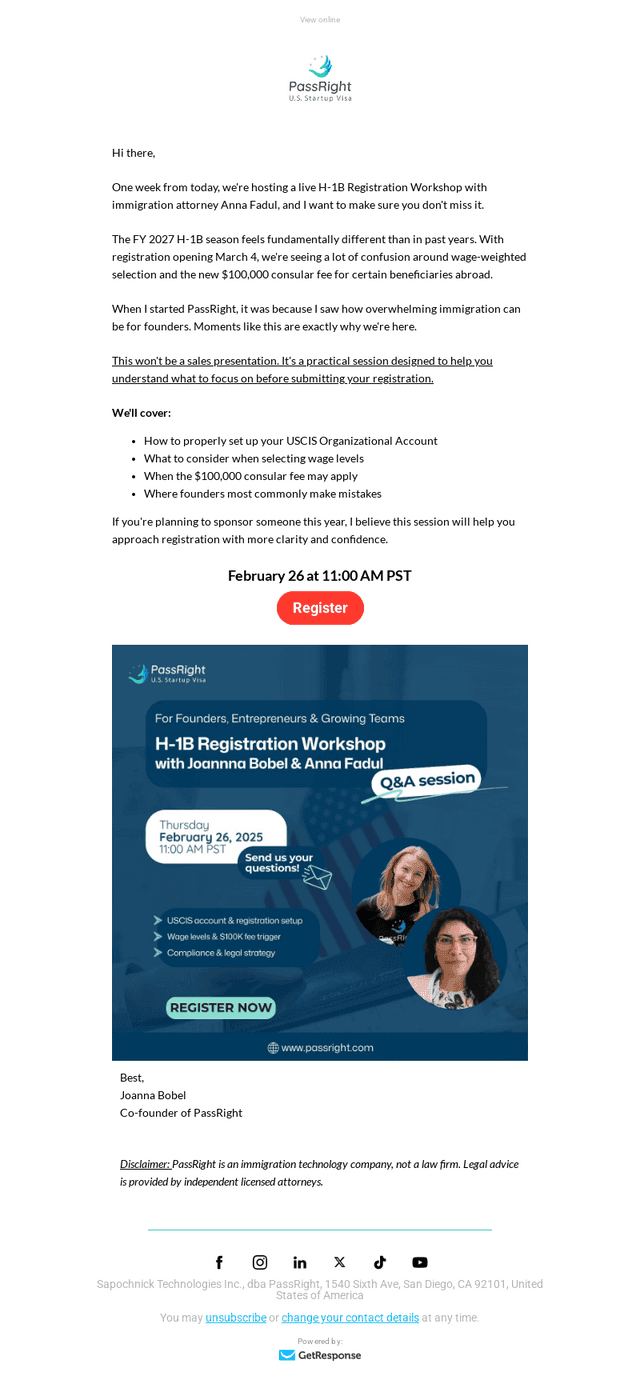PassRight email from Thu, Feb 19, 2026