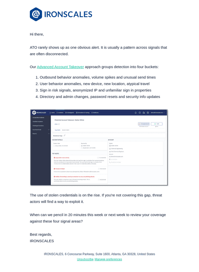 How IRONSCALES Detects and Stops ATO Attacks