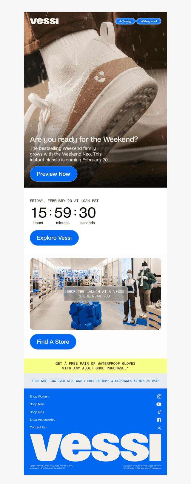 Vessi email from Fri, Feb 20, 2026